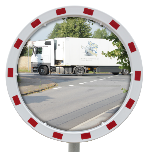Verkehrsspiegel aus Acrylglas - rot-weiss